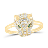 5/8CTW-DIA ANA M 1/20CTW RD-EM NAT GEM LADIES LEOPARD RING